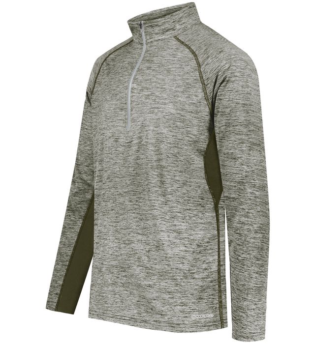 Holloway Youth Electrify Coolcore® With 1/2 Pullover Style And Reflective Tape 222674 Olive Heather