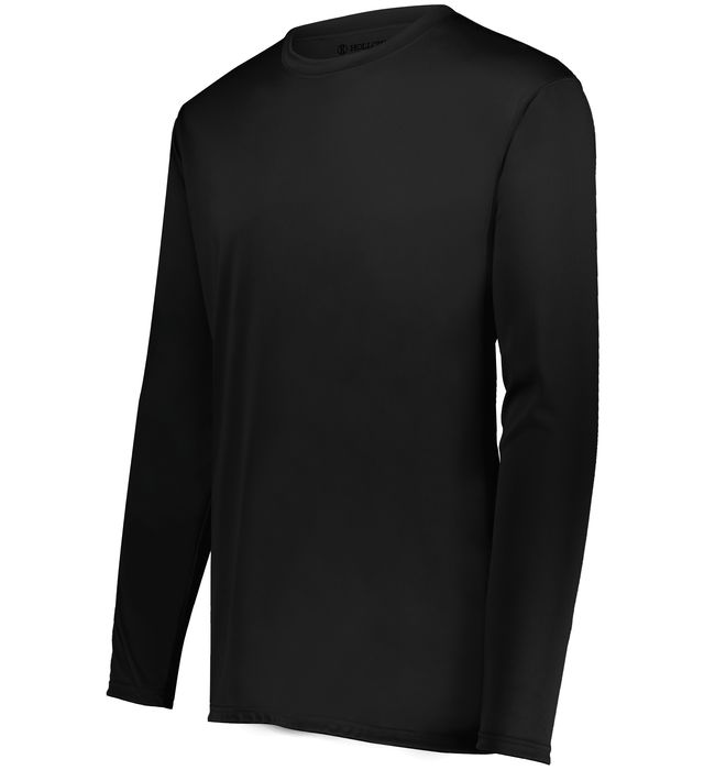 Holloway Youth Momentum Long Sleeve Tee With Wicks Moisture Set-In Sleeves 222823 Black