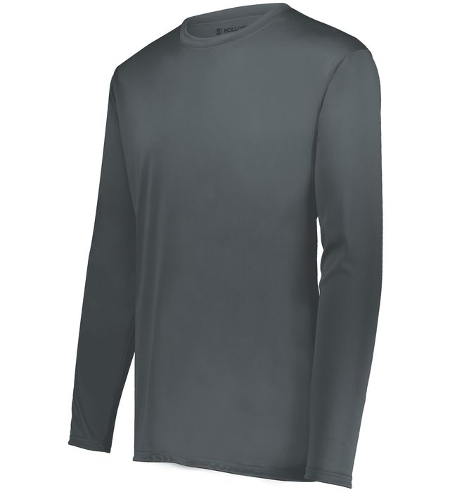 Holloway Youth Momentum Long Sleeve Tee With Wicks Moisture Set-In Sleeves 222823 Graphite