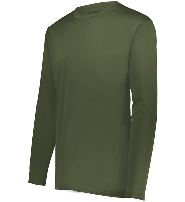 Holloway Youth Momentum Long Sleeve Tee With Wicks Moisture Set-In Sleeves 222823 Olive
