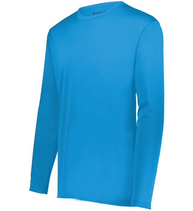 Holloway Youth Momentum Long Sleeve Tee With Wicks Moisture Set-In Sleeves 222823 Power Blue