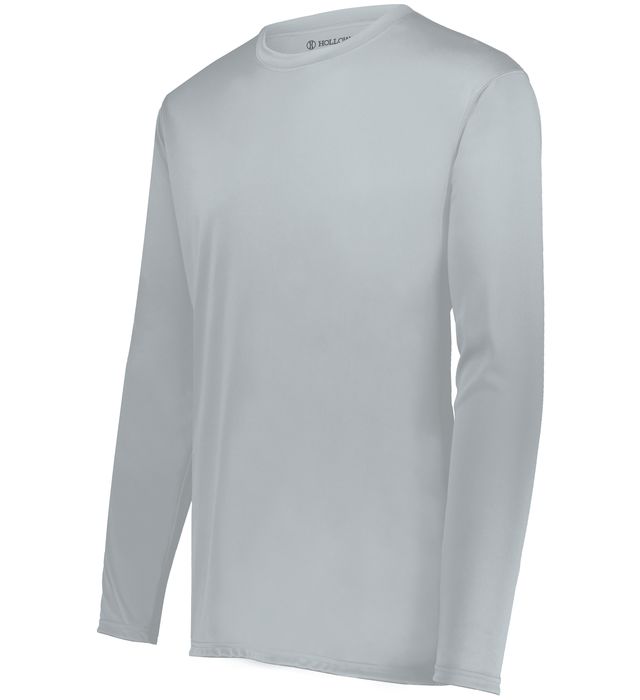 Holloway Youth Momentum Long Sleeve Tee With Wicks Moisture Set-In Sleeves 222823 Silver