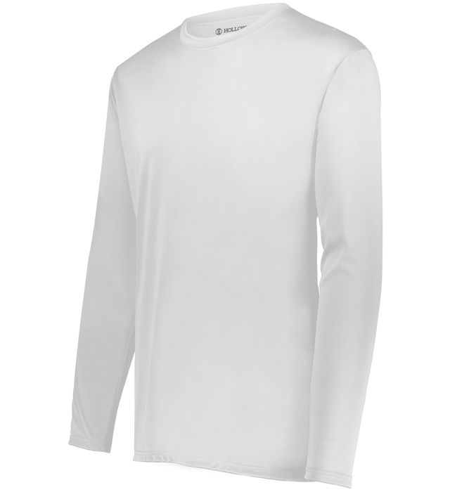 Holloway Youth Momentum Long Sleeve Tee With Wicks Moisture Set-In Sleeves 222823 White