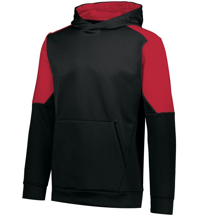 Holloway Youth Momentum Team Hoodie With Self-Fabric Cuffs And Bottom Band 222640 Black Scarlet