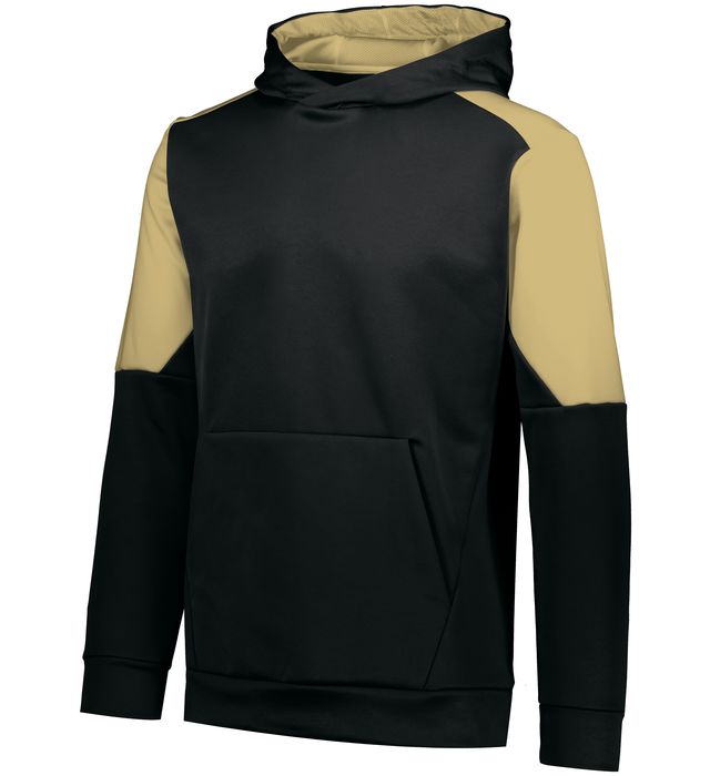 Holloway Youth Momentum Team Hoodie With Self-Fabric Cuffs And Bottom Band 222640 Black Vegas Gold