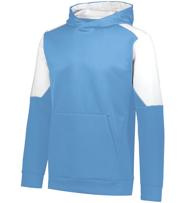 Holloway Youth Momentum Team Hoodie With Self-Fabric Cuffs And Bottom Band 222640 Columbia Blue/White