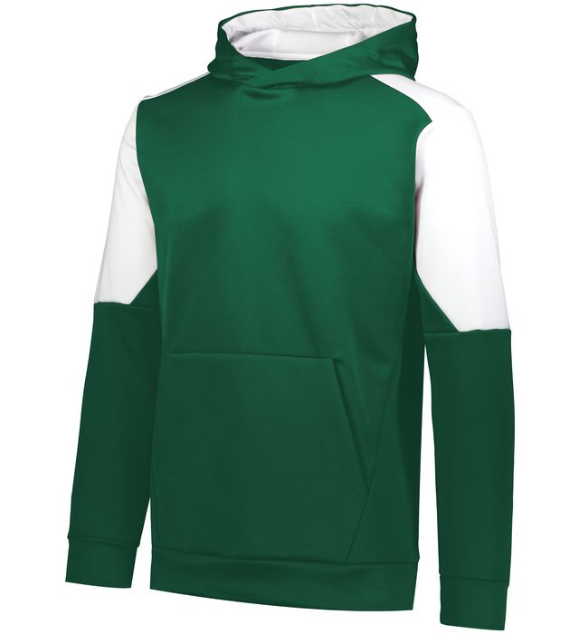 Holloway Youth Momentum Team Hoodie With Self-Fabric Cuffs And Bottom Band 222640 Dark Green/White