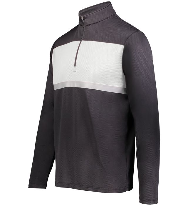Holloway Youth Prism Bold 1/4 Zip Pullover With Weld Tape Accent At Chest 222691 Black/White