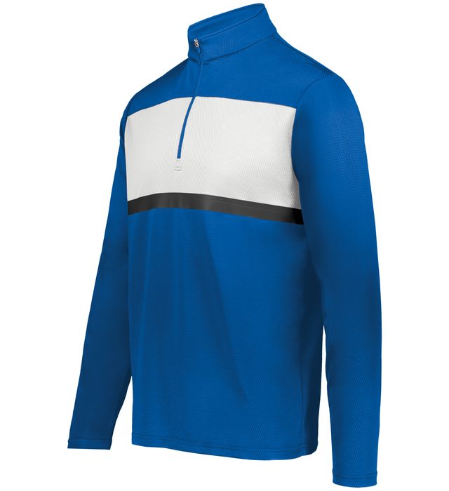Holloway Youth Prism Bold 1/4 Zip Pullover With Weld Tape Accent At Chest 222691 Royal/White