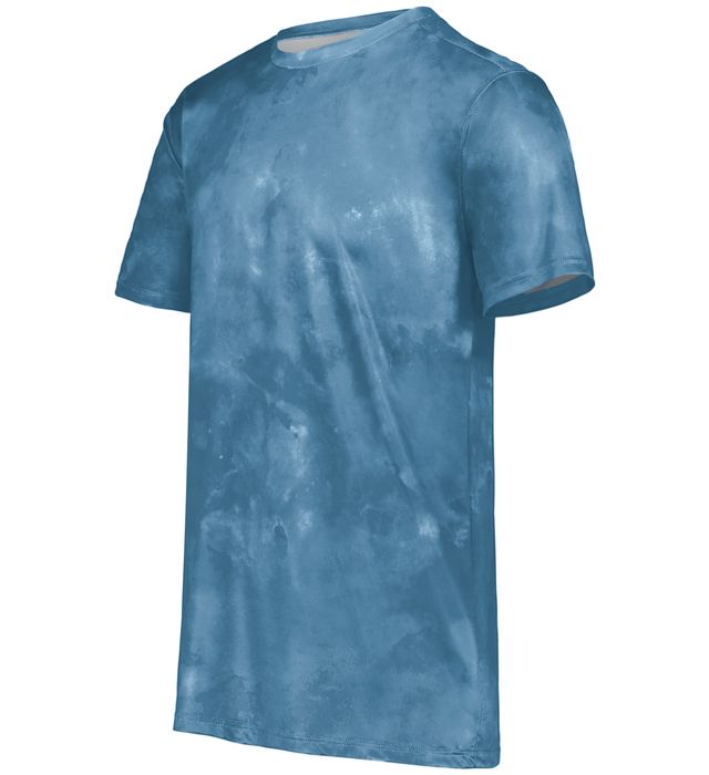 Holloway Youth Stock Cotton-Touch™ Poly Tee With Odor Resistant And Wicks Moisture 222696 Columbia Blue Cloud Print