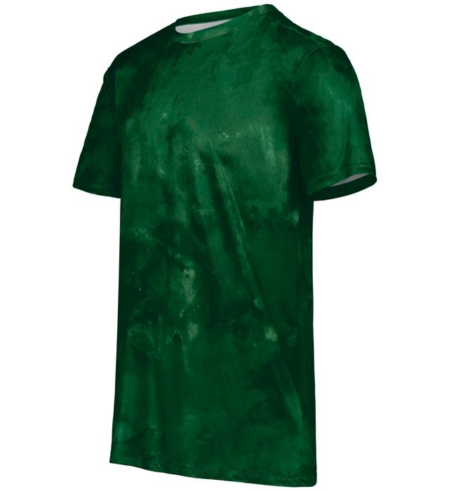 Holloway Youth Stock Cotton-Touch™ Poly Tee With Odor Resistant And Wicks Moisture 222696 Dark Green Cloud Print