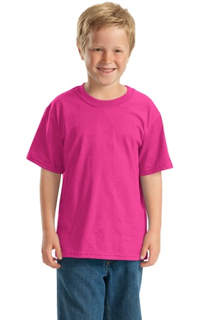 JERZEES – Youth Heavyweight Blend 50/50 Cotton/Poly T-Shirt Style 29B Cyber Pink