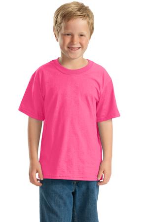 JERZEES – Youth Heavyweight Blend 50/50 Cotton/Poly T-Shirt Style 29B Neon Pink