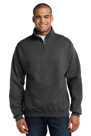 JERZEES 1/4-Zip Cadet Collar Sweatshirt Style 995M Black Heather