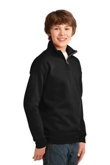 JERZEES Youth 1/4-Zip Cadet Collar Sweatshirt Style 995Y Black
