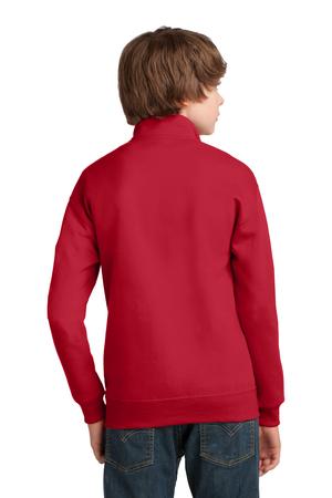 JERZEES Youth 1/4-Zip Cadet Collar Sweatshirt Style 995Y True Red Back