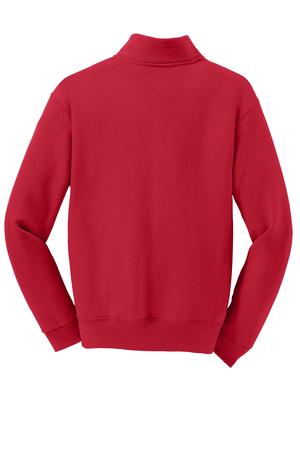 JERZEES Youth 1/4-Zip Cadet Collar Sweatshirt Style 995Y True Red Flat Back