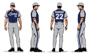 Legends sublimation baseball team uniforms mock-up