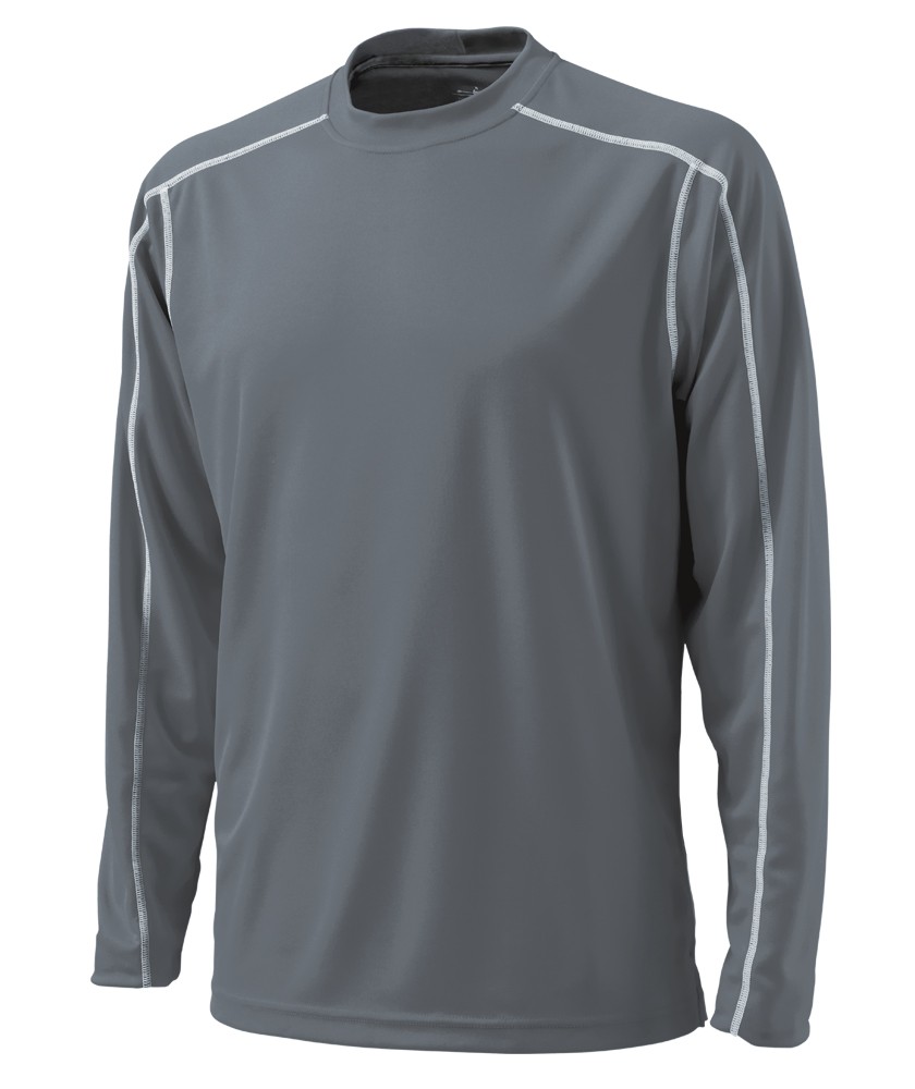 Charles River Apparel 3137 Mens Long Sleeve Wicking Tee Shirt: Grey