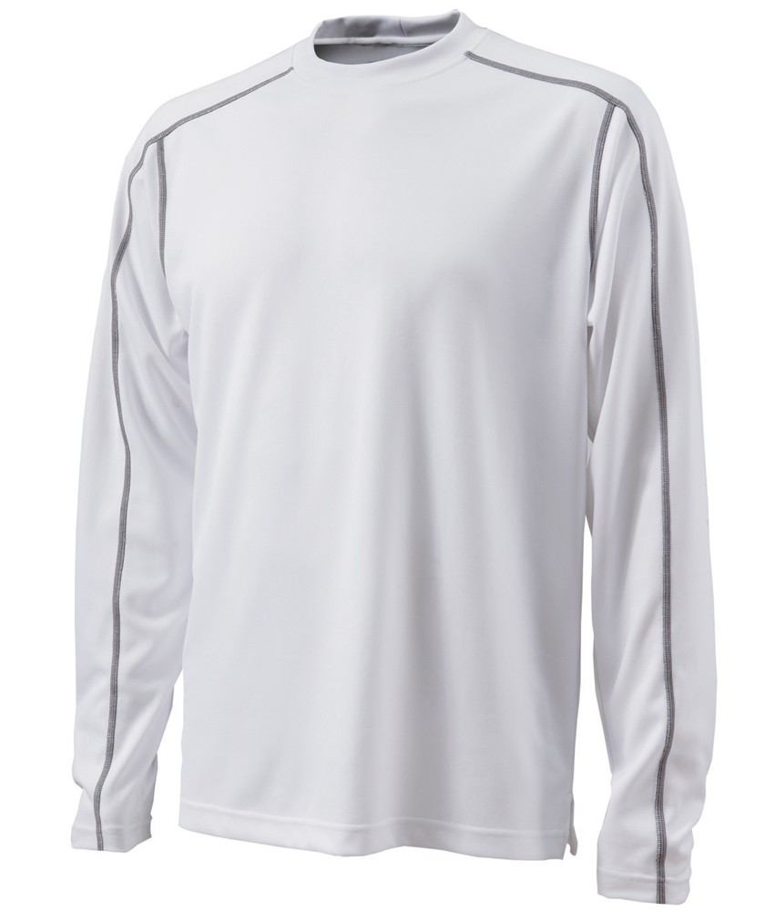 Charles River Apparel 3137 Mens Long Sleeve Wicking Tee Shirt: White