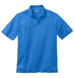 Nike Golf 349899 Dri-FIT Texture Polo New Blue Flat Front