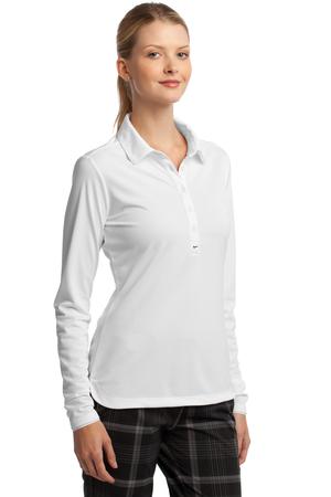 Nike Golf Ladies Long Sleeve Dri-FIT Stretch Tech Polo Style 545322 White Angle