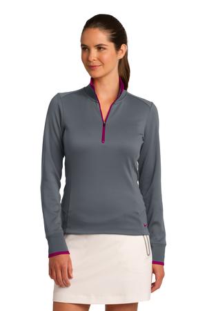 Nike Golf Ladies Dri-FIT 1/2-Zip Cover-Up Style 578674 Dark Grey Sport Fuchsia