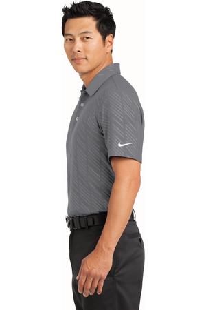 Nike Golf Dri-FIT Embossed Polo Style 632412 Dark Grey Side