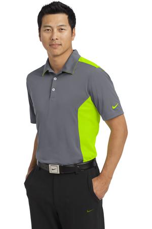 Nike Golf Dri-FIT Engineered Mesh Polo Style 632418 Dark Grey Volt Angle