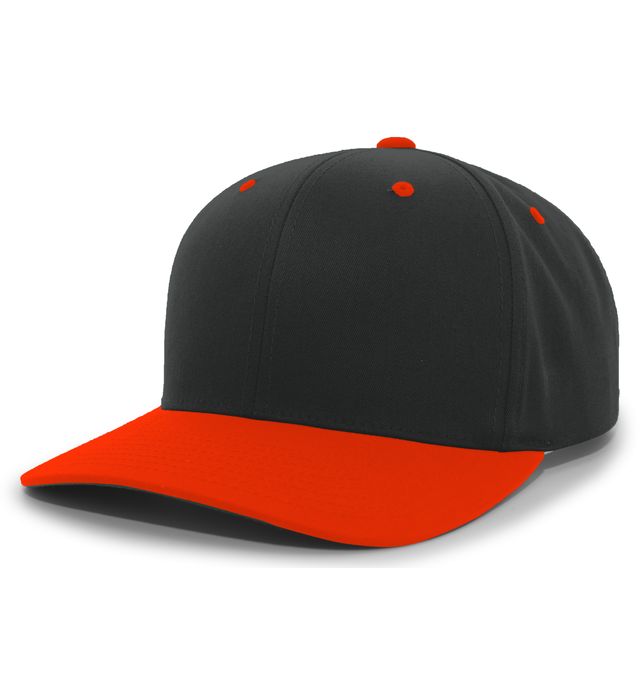 Pacific Headgear Pro-Model Cotton-Poly Hook-And-Loop Mid-Profile Adjustable Cap Black/Orange