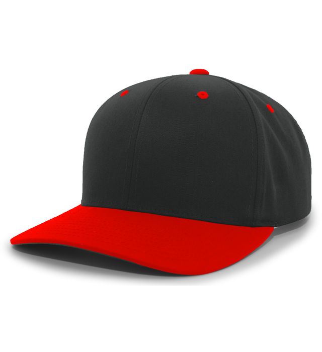 Pacific Headgear Pro-Model Cotton-Poly Hook-And-Loop Mid-Profile Adjustable Cap Black/Red