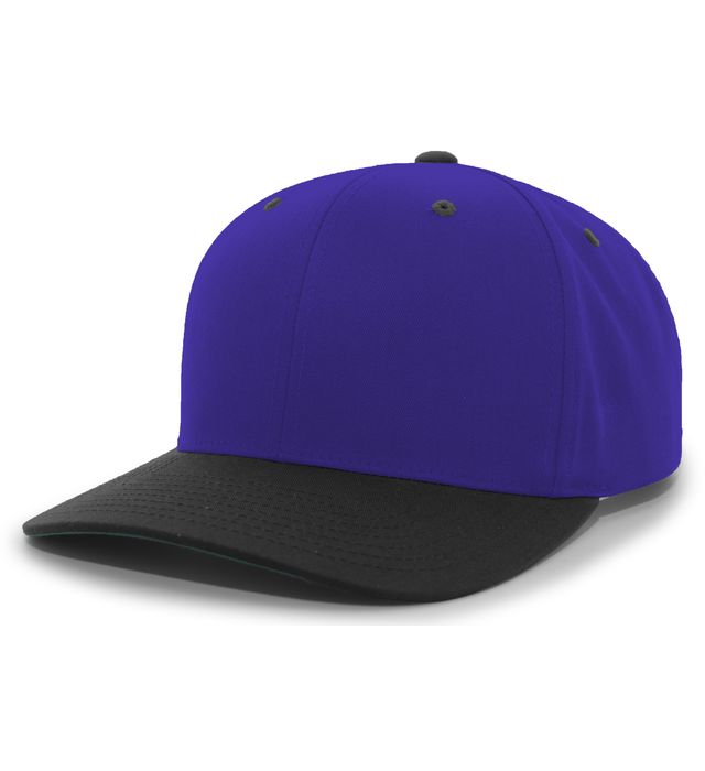 Pacific Headgear Pro-Model Cotton-Poly Hook-And-Loop Mid-Profile Adjustable Cap   Purple/Black