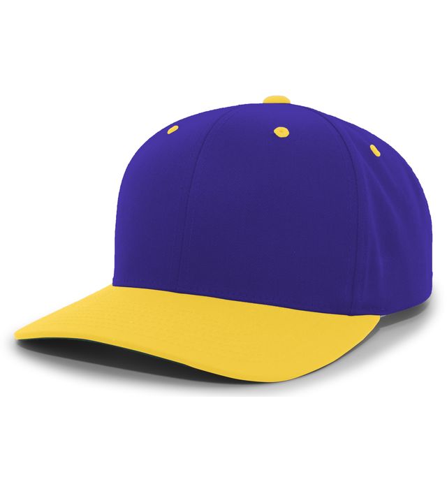 Pacific Headgear Pro-Model Cotton-Poly Hook-And-Loop Mid-Profile Adjustable Cap   Purple/Gold