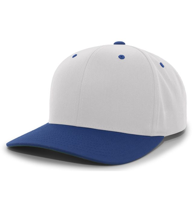 Pacific Headgear Pro-Model Cotton-Poly Hook-And-Loop Mid-Profile Adjustable Cap  Silver/Royal