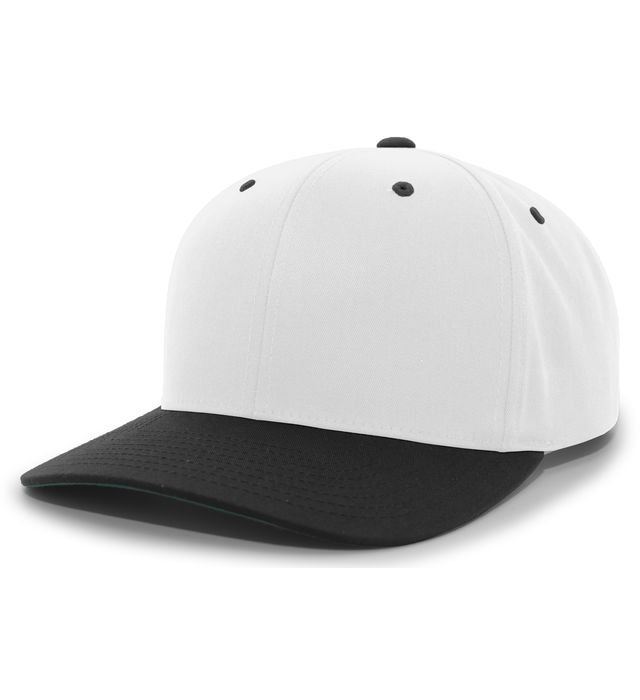 Pacific Headgear Pro-Model Cotton-Poly Hook-And-Loop Mid-Profile Adjustable Cap White/Black