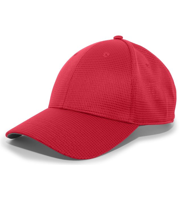 Pacific Headwear Air-Tec Pro-stitched Moisture Wicking Fabric Curved Cap 285C Red