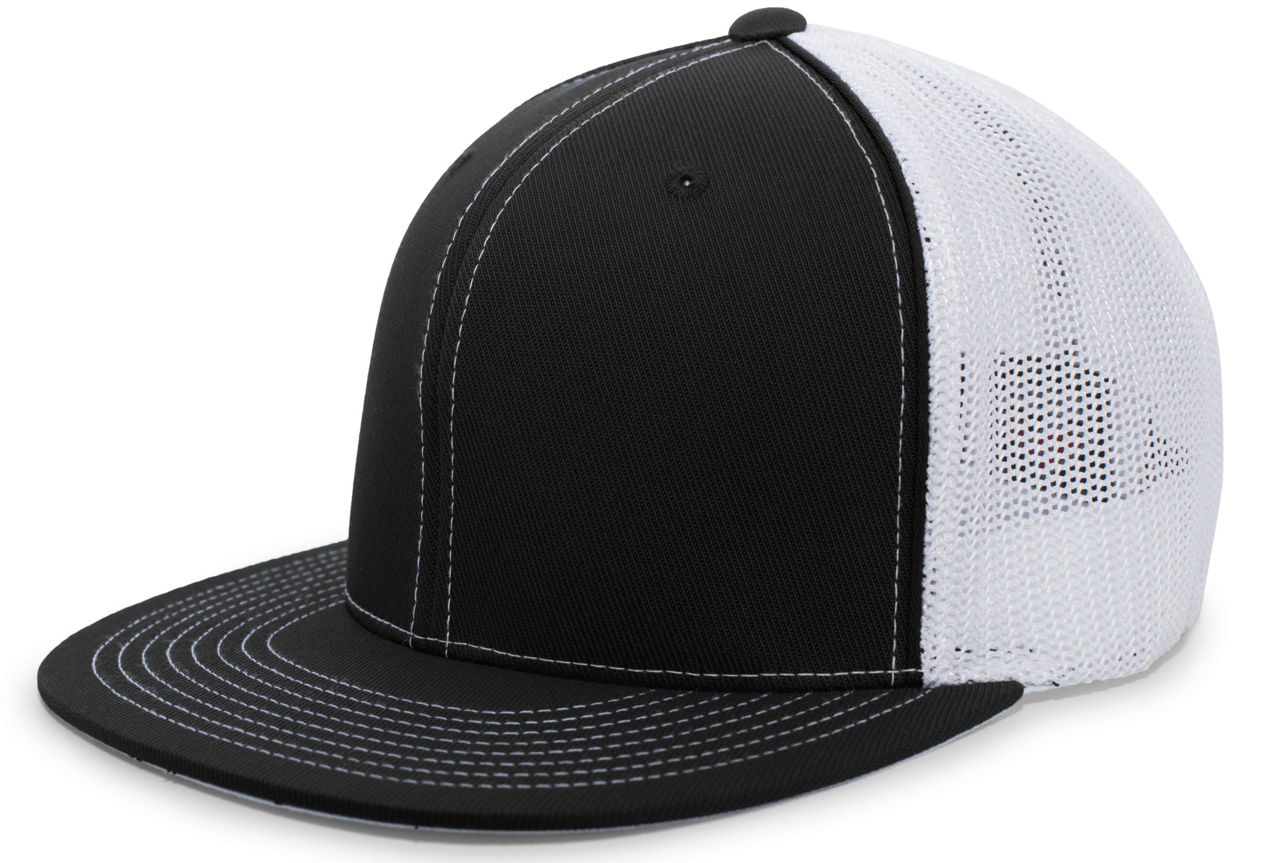 Pacific Headwear D-Series Trucker Flexfit Cap Polyester Blend 4D5 Black/White/Black