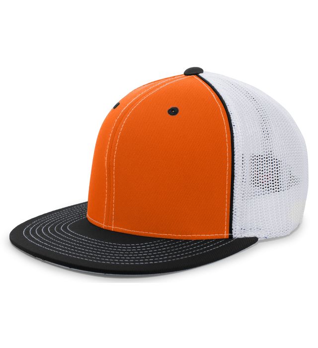 pacific-headwear-d-series-trucker-flexfit-cap-orange-white-black