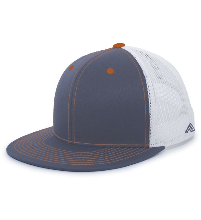 pacific-headwear-d-series-trucker-snapback-cap-graphite-white-neon orange