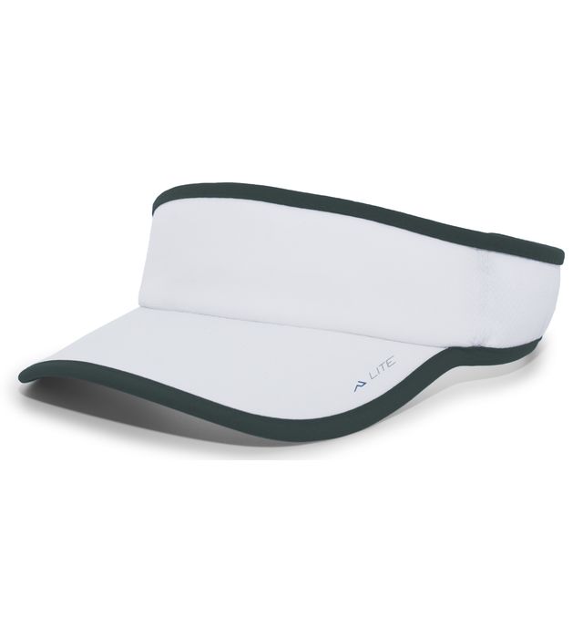 pacific-headwear-one-size-hook-and-loop-lite-series-all-sport-active-visor-white-dark green