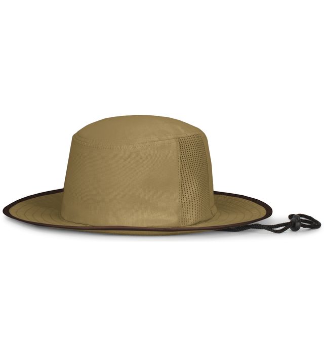 Pacific Headwear Perforated Legend Boonie Wicking Safari Hat 1964B Khaki/Brown