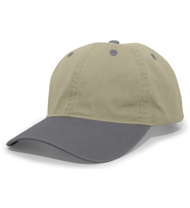 Pacific Headwear Pigment Dyed Hook-And-Loop Adjustable Cap Sand/Charcoal
