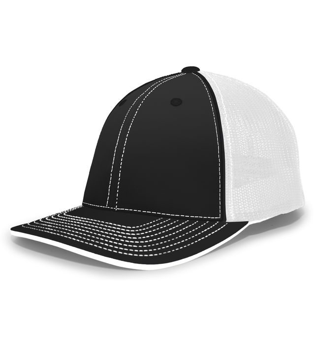 pacific-headwear-trucker-pacflex-curved-visor-cap-black-white-black