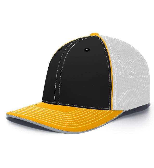 pacific-headwear-trucker-pacflex-curved-visor-cap-black-white-gold