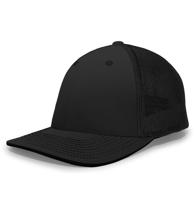 pacific-headwear-trucker-pacflex-curved-visor-cap-black