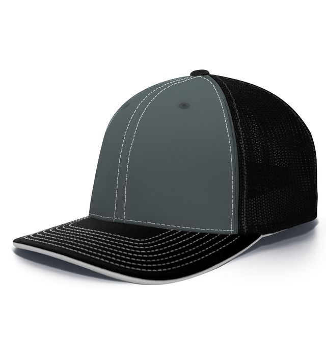 pacific-headwear-trucker-pacflex-curved-visor-cap-graphite-black-black