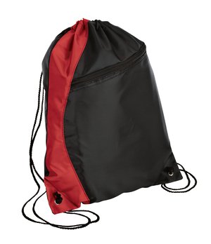 Port and Company BG80 Colorblock Cinch Pack Black/Red