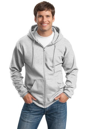 Port and Company PC90ZH Ultimate Full Zip Hooded Sweatshirt Ash