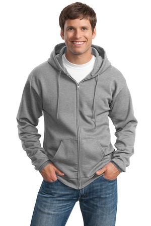 Port and Company PC90ZH Ultimate Full Zip Hooded Sweatshirt Athletic Heather