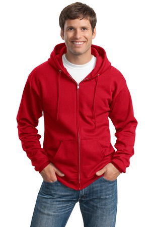 Port and Company PC90ZH Ultimate Full Zip Hooded Sweatshirt Red